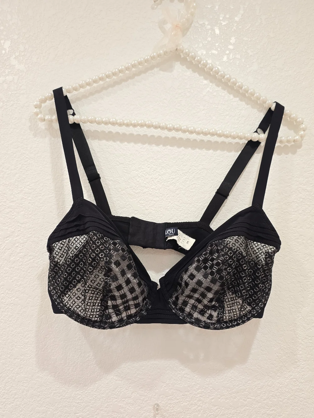 LOU Paris Underwire Bra 2 Pieces 32E Tan Black - Picture 6 of 9